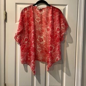 American Eagle sheer pink Hawaiian floral top